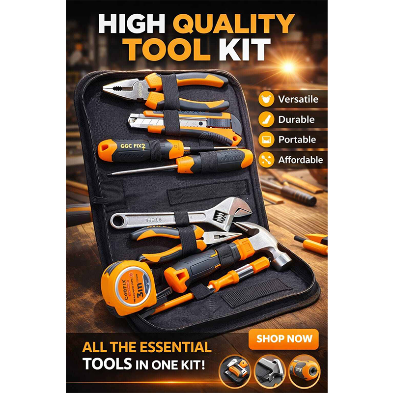 Picture of Tools & Home Improvement, Tool Combo Kits 9-Pieces, Tool Kit for Home, Tool Kits for Handyman-Orange