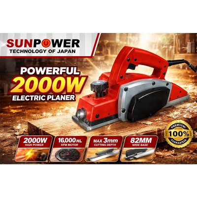 Picture of ELECTRIC PLANER MACHINE SUN POWER 82 mm Heavy Duty-Red