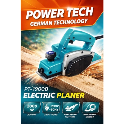 Picture of ELECTRIC PLANER MACHINE POWER TECH 82 mm Heavy Duty-Blue
