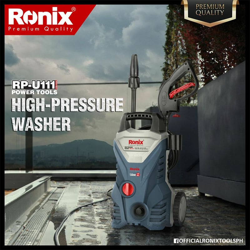 Picture of High Pressure Washer 110 Bar-1400W Model : RP-U111 High Pressure Car Was (Car,Bike,Texi,Truck, And Others) , Built-in Carry Handle, Detachable Foam Cannon, Pro-Style h MachineSteel Wan-Blue