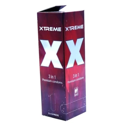 Picture of Xtreme - 3 In 1 Premium Condom - Full Box - 3X12=36Pcs - Condom-Red