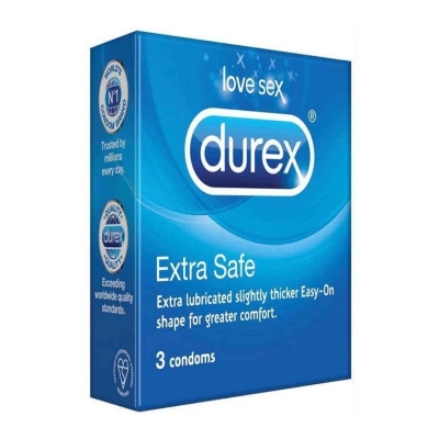 Picture of Durex - Extra Safe Condom - Combo Pack - 3 Packs - 3X3=9Pcs-Neutral