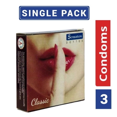 Picture of Sensation Dotted Classic Condom - Single Pack - 3X1 - 3Pcs-Neutral
