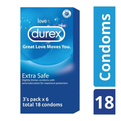 Picture of Durex Extra Safe Condom Full Box - 18Pcs Condoms-Neutral