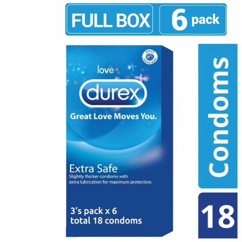 Picture of Durex Extra Safe Condom Full Box - 18Pcs Condoms-Neutral