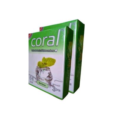 Picture of Coral Mint Flavored Lubricated Latex Condom-Mint