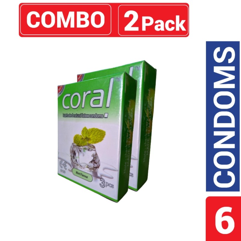 Picture of Coral Mint Flavored Lubricated Latex Condom-Mint