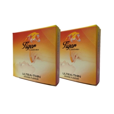 Picture of Tiger - Ultra Thin Orange Flavour Condom - Combo Pack - 2 Pack - 3X2=6 Pcs - Condom-Orange