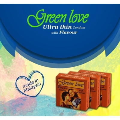 Picture of Green Love Ultra Thin Condom With Flavor - Combo Pack - 3 Pack - 3X3=9Pcs Condom-Transparent