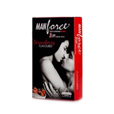 Picture of Manforce Condom Large Pack Mix - 1 Pack Chocolate & 1 Pack Strawberry Flavor Dotted Condom - 10X2=20Pcs Condom-Multicolor
