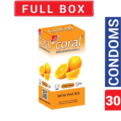 Picture of Coral - Orange Natural Latex Condom - Full Box - 30Pcs-Neutral