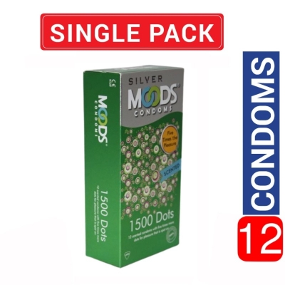 Picture of Moods 1500 Dots Condom 12Pcs Pack (Made In India)-Multicolor