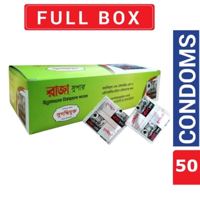 Picture of Raja Supers Condom Rose Flavored 50Pcs-Red