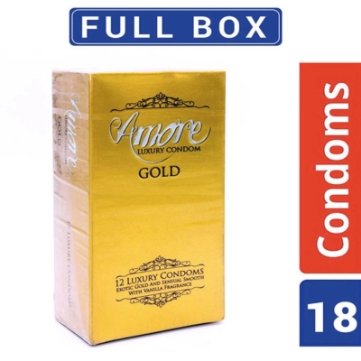 Picture of Amore Luxury Gold Condom (3’S X 6) 18 Pieces (1 Full Box)-Gold