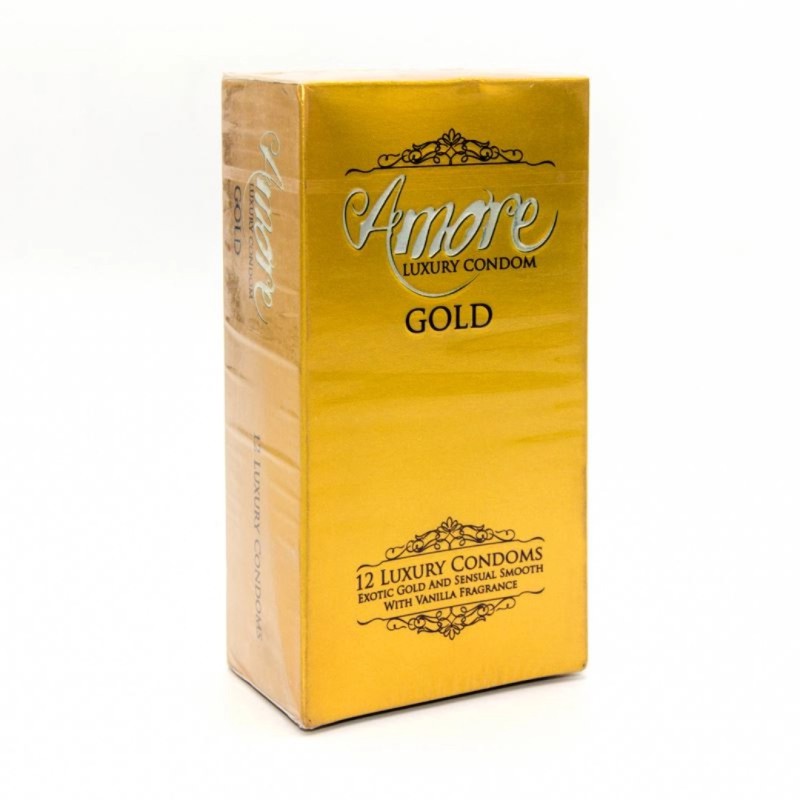 Picture of Amore Luxury Gold Condom (3’S X 6) 18 Pieces (1 Full Box)-Gold