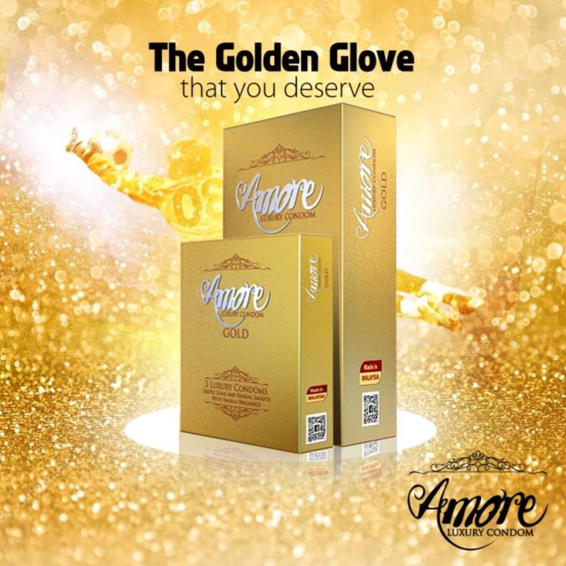 Picture of Amore Luxury Gold Condom (3’S X 6) 18 Pieces (1 Full Box)-Gold