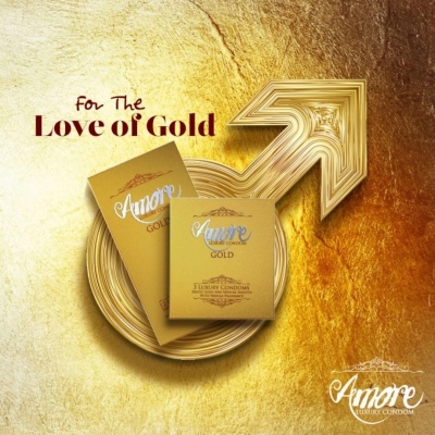 Picture of Amore Luxury Gold Condom (3’S X 6) 18 Pieces (1 Full Box)-Gold