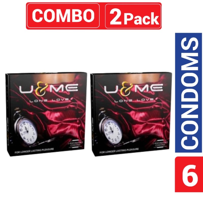 Picture of U&Me - Long Love Condom - Combo Pack - 2 Packs - 3X2=6 Pcs-Natural