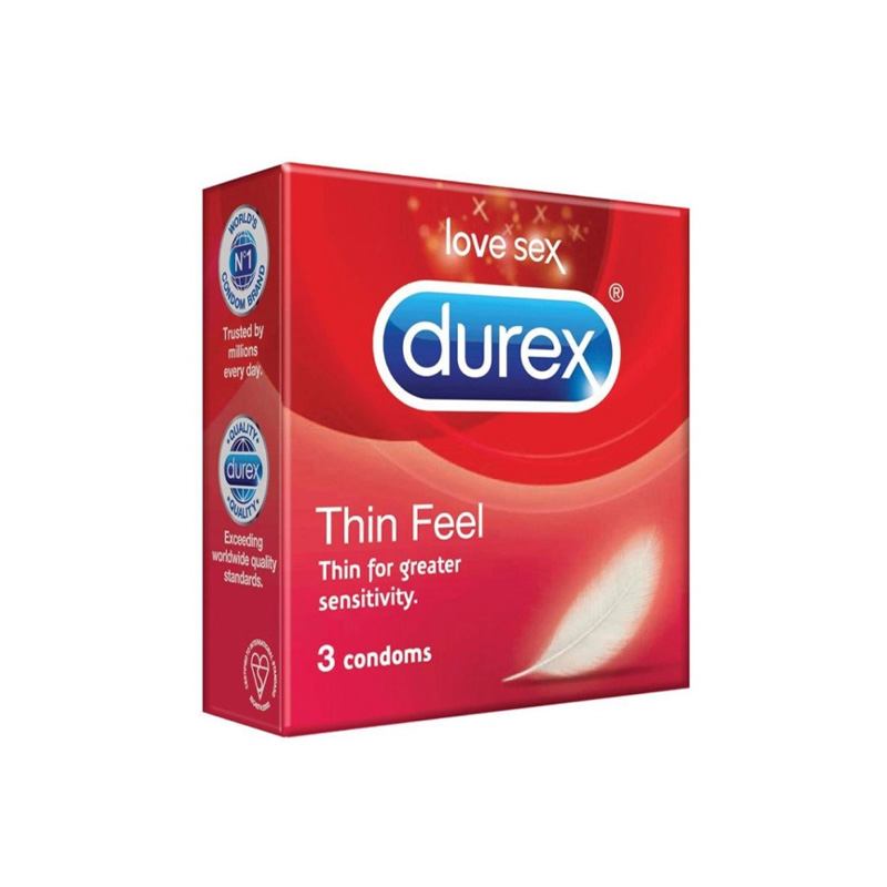 Picture of Durex - Thin Feel Condom - Combo Pack - 2 Packs - 3X2=6 Pcs-Red