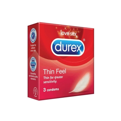 Picture of Durex - Thin Feel Condom - Combo Pack - 2 Packs - 3X2=6 Pcs-Red