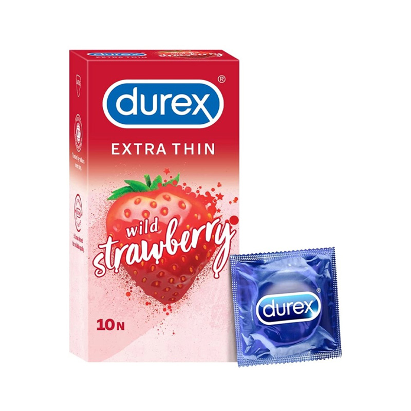 Picture of Durex - Extra Thin Wild Strawberry Flavored Condom-Strawberry