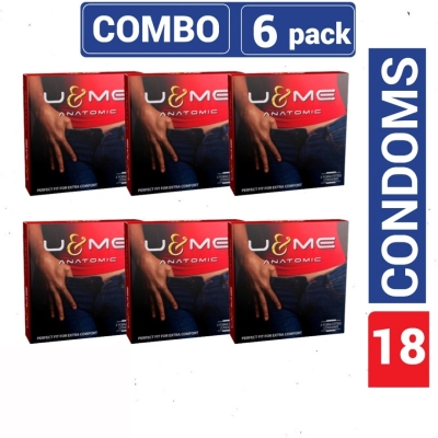 Picture of U&Me Anatomic Condom - 6 Pack Combo - 18Pcs-Transparent
