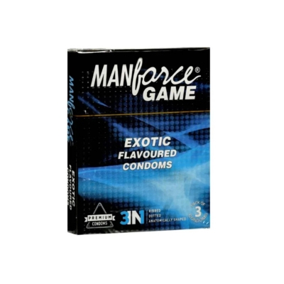 Picture of Manforce Game Exotic Flavored Condom Combo Pack 3X2=6 Pcs 3 In 1 Ribbed Dotted Anatomically Shaped Condom-Multicolor