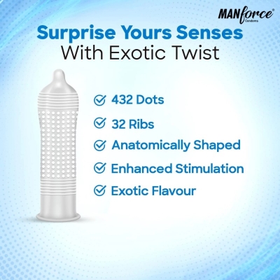 Picture of Manforce Game Exotic Flavored Condom Combo Pack 3X2=6 Pcs 3 In 1 Ribbed Dotted Anatomically Shaped Condom-Multicolor