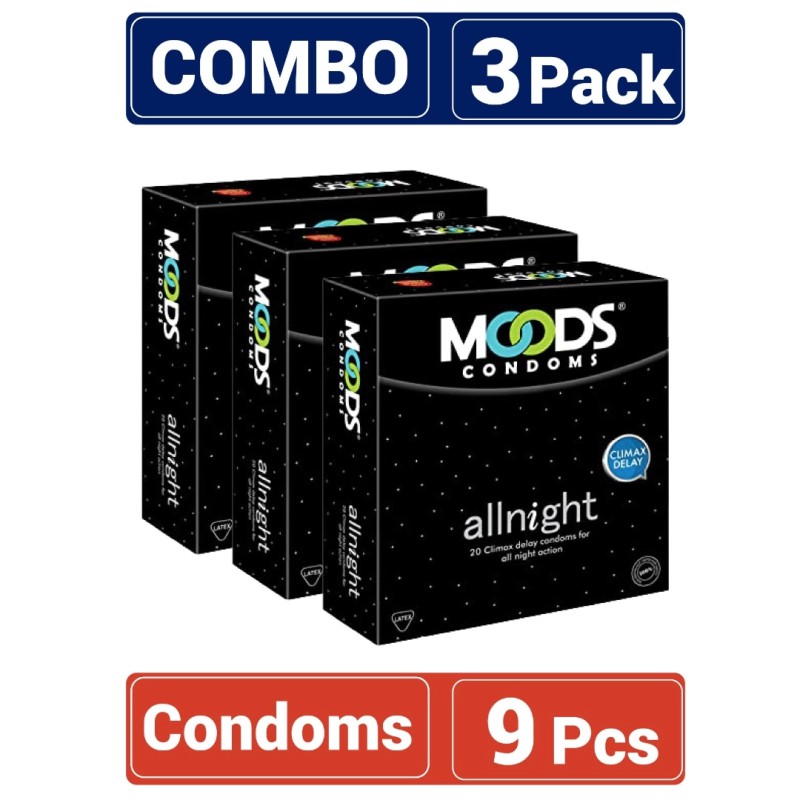 Picture of Moods - All Night Condom - Combo Pack - 3 Packs-Multicolor