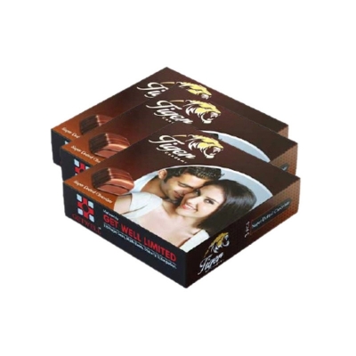 Picture of Tiger - Dotted Condoms Chocolate Flavour - Combo Pack - 3 Packs - 3X3=9Pcs-Neutral