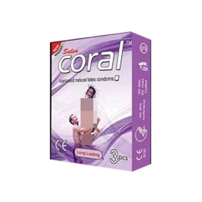Picture of Coral - Long Lasting Lubricated Natural Latex Condom - Combo Pack - 2 Packs-Violet