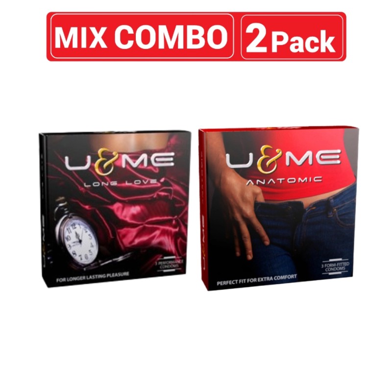 Picture of U&Me Mix - 1 Pack Long Love & 1 Pack Anatomic Condom - 3X2=6 Pcs-Multicolor