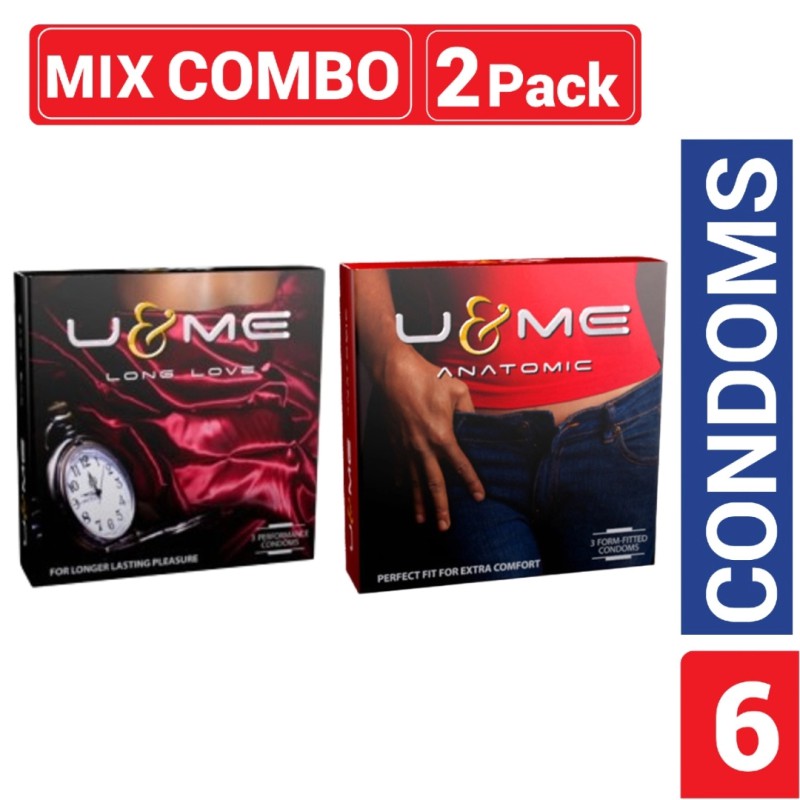 Picture of U&Me Mix - 1 Pack Long Love & 1 Pack Anatomic Condom - 3X2=6 Pcs-Multicolor