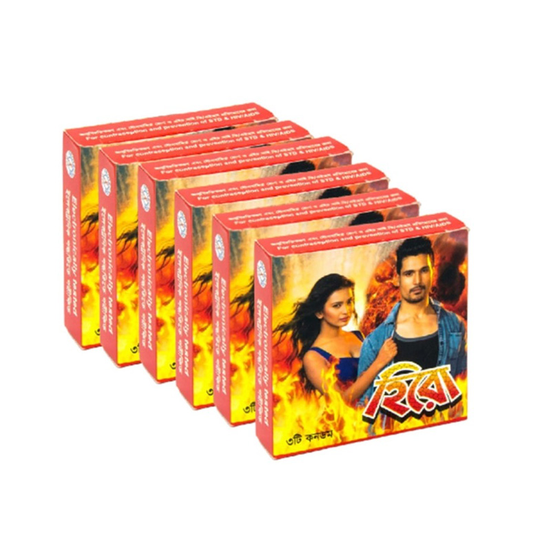 Picture of Hero - Condom - Combo Pack - 6 Packs - 3X6=18Pcs-Natural