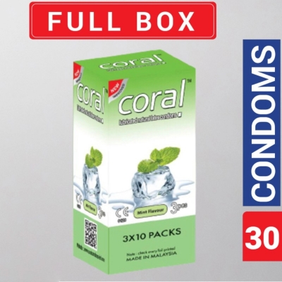 Picture of Coral Mint-Flavored Latex Condoms (30Pcs)-Mint