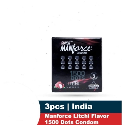 Picture of Manforce Condom 1500 Dots Litchi Flavor Condom 3Pcs Condom (Made In India)-Red