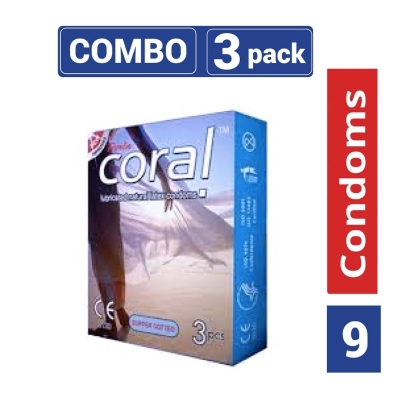 Picture of Coral - Super Dotted Lubricated Natural Latex Condom - Combo Pack-Neutral