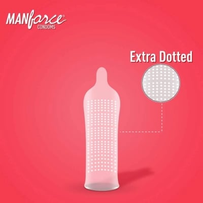 Picture of Manforce Litchi Flavour 1740 Dots Condoms Full Box - 3X12= 36Pcs-Neutral