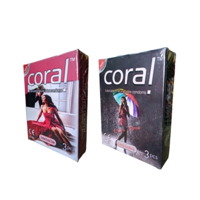 Picture of Coral Dotted Extra Time & Long-Lasting Condom-6 Pcs-Multicolor