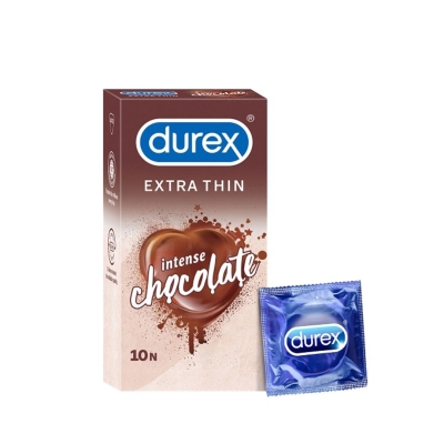 Picture of Durex - Extra Thin Intense Chocolate Flavored Condom - Large Single Pack - 10X1=10 Pcs-Chocolate