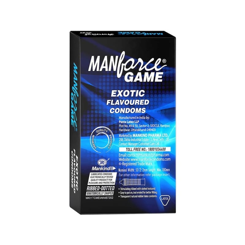 Picture of Manforce Game Exotic Flavored Condom - Single 10 Pcs Pack-Multicolor