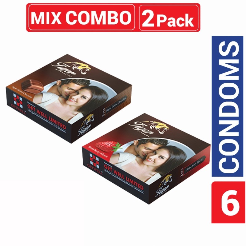 Picture of Tiger Condom -Tiger Condom Mix Flavored Condom-Multicolor