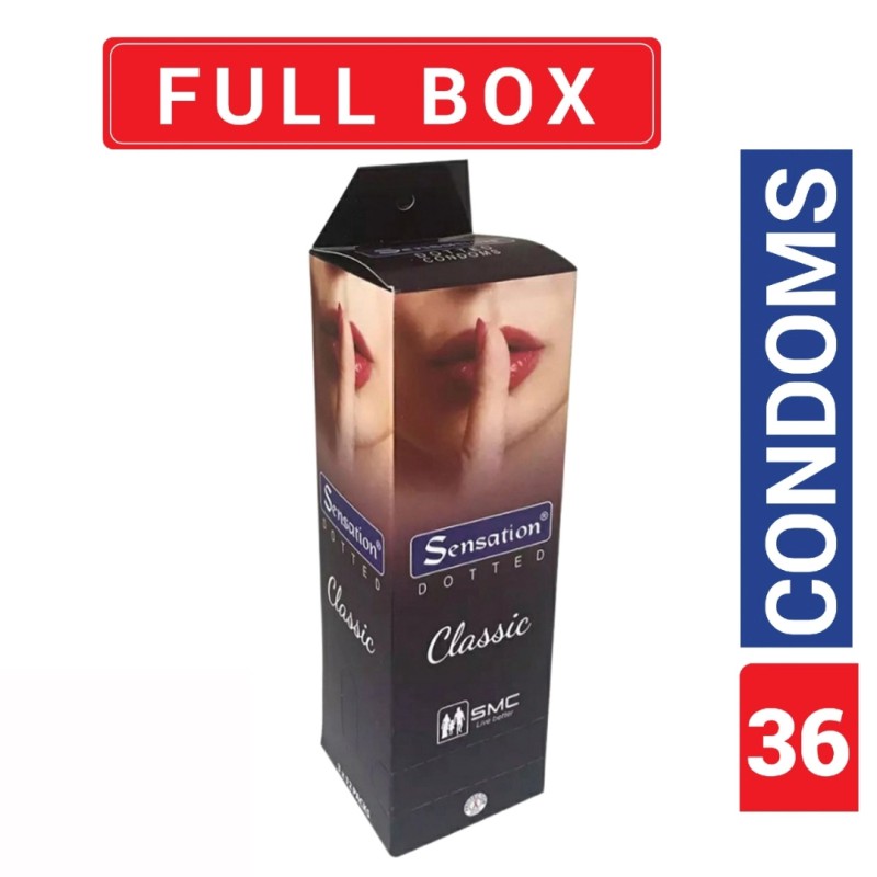 Picture of Sensation Dotted Classic Condom - Full Box-Transparent