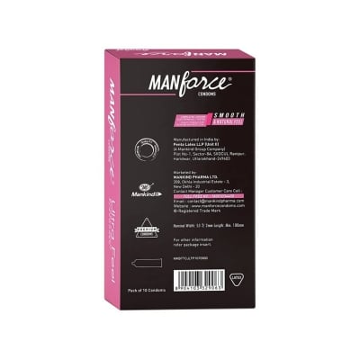 Picture of Manforce Ultra Feel Bubblegum Flavoured Condoms 10 Pcs Pack (Made In India)-Pink