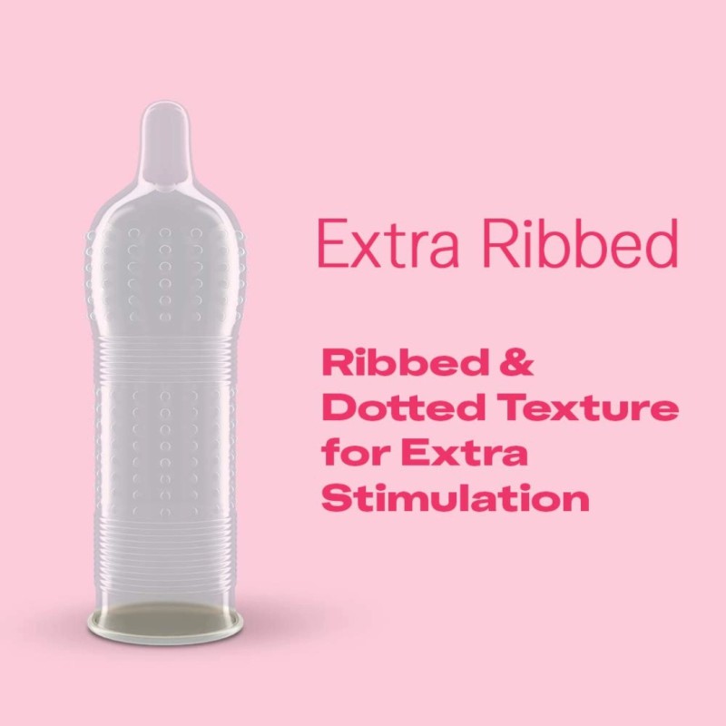 Picture of Durex Condom & Lubricant Combo - Durex Extra Ribbed Condom 10 Pcs & Durex Ky Jelly Personal Lubricant 50Gm-Transparent