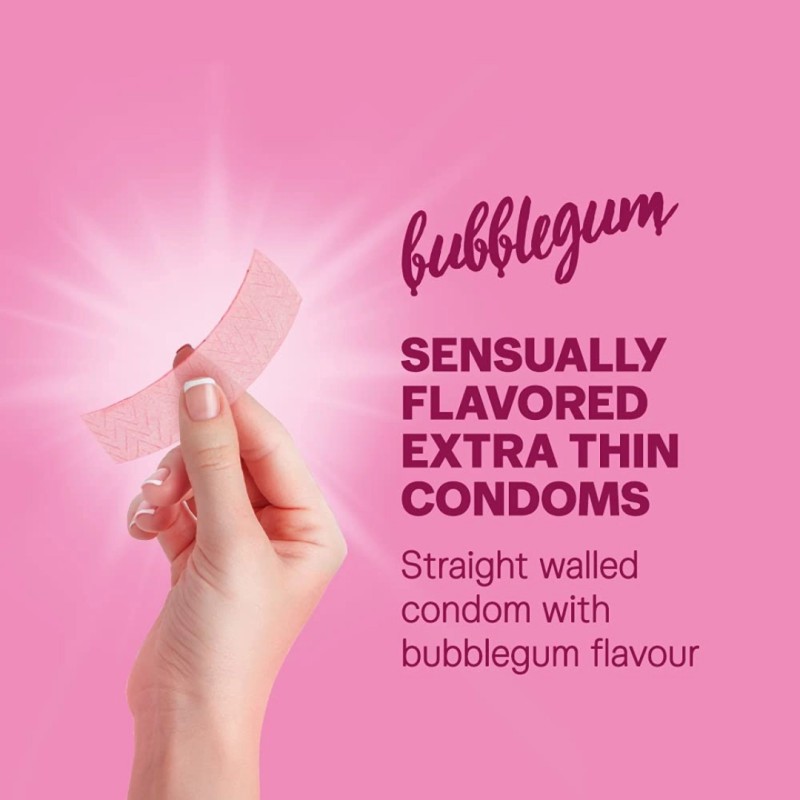 Picture of Durex Condom & Lubricant Combo - Durex Extra Thin Bubblegum Condom 10 Pcs & Durex Ky Jelly Personal Lubricant 50Gm-Transparent