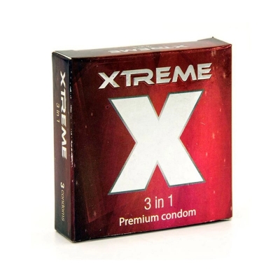 Picture of Xtreme - 3 In 1 Premium Condom - Single Pack - 3Pcs-Red