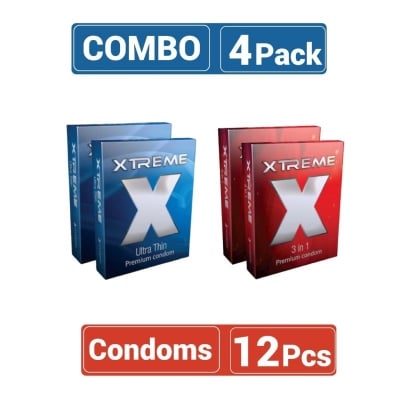Picture of Xtreme Mix 2 Pack Ultra Thin 2 Pack 3 In 1 Condom 3X4=12Pcs-Neutral