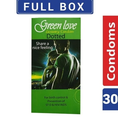 Picture of Greenlove Luxury Dotted Condoms Full Box- 30 Pcs-Multicolor