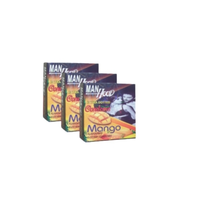 Picture of Manhood Mango Flavored Condom - 3 Pack Combo - 3X3=9Pcs Condom-Natural